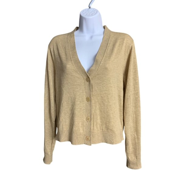A New Day Womens Camel Color Button-Down Cardigan Sweater Lightweight Size Small - Picture 8 of 11